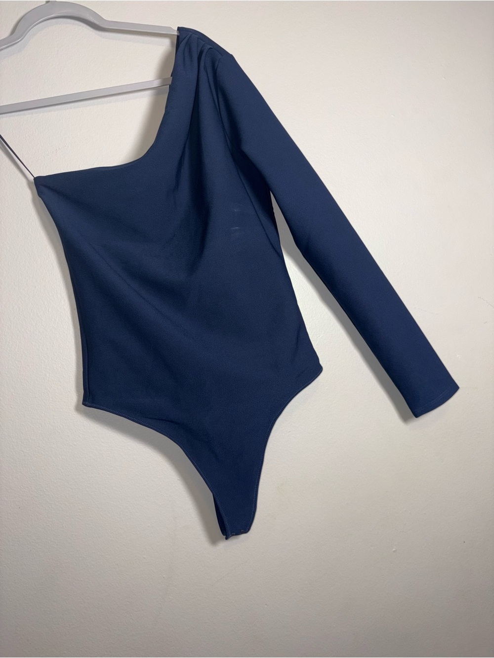 Abercrombie & Fitch Navy One-Shoulder Long-Sleeve  Bodysuit